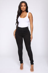 Emma Super Stretch High Rise Skinny Jean - Black Ins Street